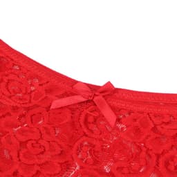 Zeloria Kant Open Kruis Dames Slip – Sexy Lingerie String met Bandjes – Rood – XXL — thumbnail 3