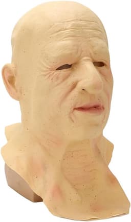 Man masker, realistische latex oude man volledige hoofdbedekking, Halloween gezichtsmasker Rimpel gezichtsbedekking Halloween maskerade kostuum rekwisieten Horror fee — thumbnail 4