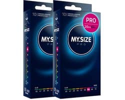 MY.SIZE PRO 20 stuks 64mm Elite condooms, XXXL pasvorm, zeer zuiver Vytex-latex voor weinig geur, super gemakkelijk te openen en af te rollen