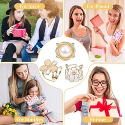 3 stuks sjaalringen voor dames, elegante goudwitte sjaalgesp, sjaalclip, stoffen ring, gesp voor dames — thumbnail 3