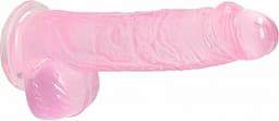 Handful Crystal Clear Transparante Dildo Roze Beginners Dildo Small Invoerdiepte 12 cm Totale Lengte 15 cm — thumbnail 2