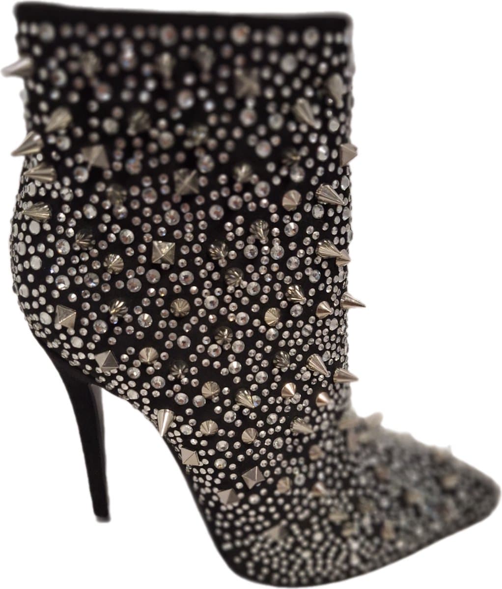 RUON- EROTISCH ENKELLAARSJE-TEXTIEL MET SILVER STUDS- 9 CM HEEL-37 — afbeelding 1