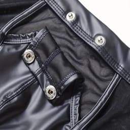 LekkerStout PU Boxershort Met lange Pijpen - Open Kruis - Zwart - Sexy Herenondergoed | L | ( LS067 ) — thumbnail 4