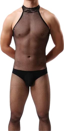 LekkerStout Doorschijnende Bodysuit - Zwarte - Sexy Herenlingerie | S-L | ( LS170 ) — thumbnail 2