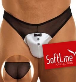 SoftLine Collection - Sexy doorzichtig herenslip wit/zwart M/L — thumbnail 2