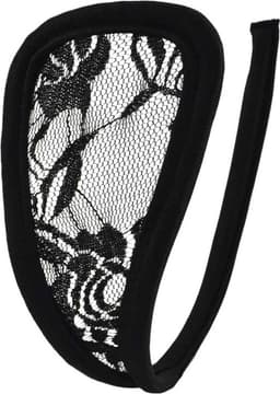 Zwarte C-string - sexy invisible slipje - c-vorm - kant - lace - onzichtbaar - ondergoed - slip - string - ademend - C-string — thumbnail 1