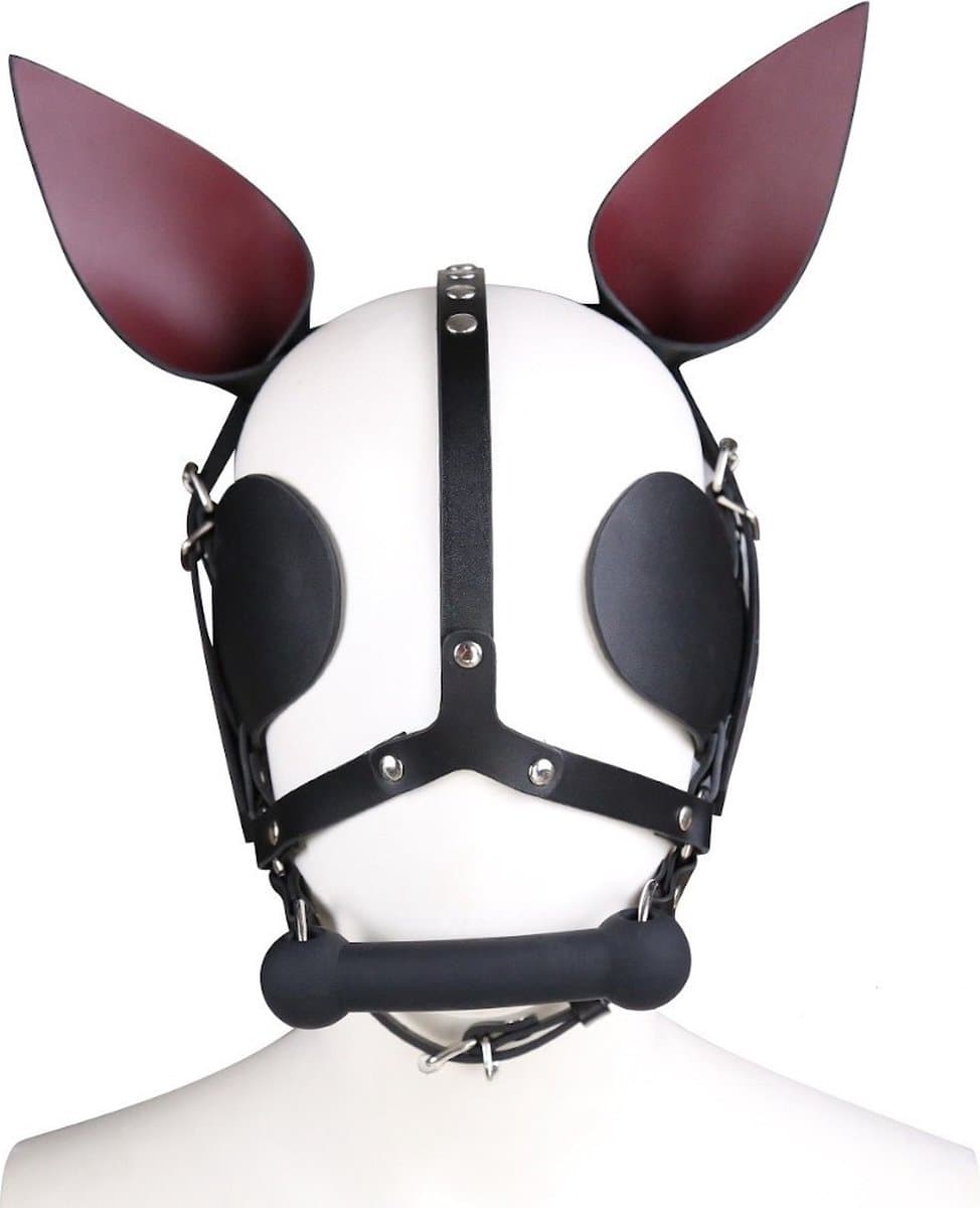 Nooitmeersaai - Leren paardenmasker met mondknevel — afbeelding 1