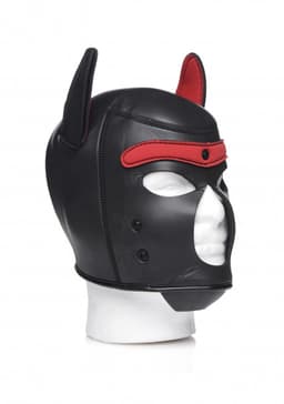 Neoprene Puppy Hood - Black and Red — thumbnail 23