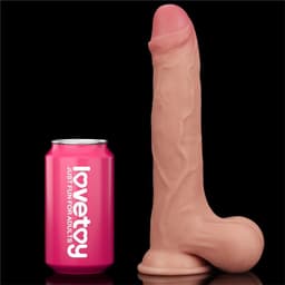 Lovetoy Sliding Dual Layer - Dildo met Ballen - Glijdende Huid - Flexibel - Realistisch - 24,5 x 4,5 cm - Flesh — thumbnail 11