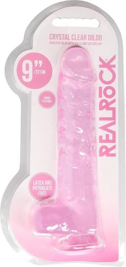 9" / 23 cm Realistic Dildo With Balls - Pink — thumbnail 5