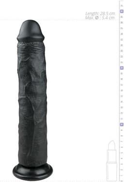 EasyToys - Realistische Dildo met Zuignap - 28,5 cm - Dildo's - Sex Toys voor Vrouwen en Mannen - Dildo Mannen Anaal - Zwart — thumbnail 8
