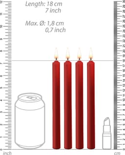 Ouch! Teasing Wax Candles - Waxkaarsen Paraffine - Lage Temperatuur - 4 Stuks - Rood — thumbnail 8
