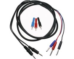E-Stim Systems - TriPhase Kabel met met 2 mm & 4 mm Adapters