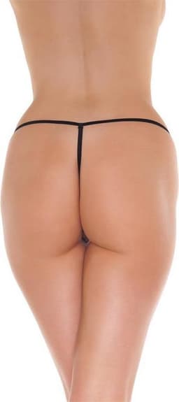 Amorable - Erotische String - Luxe Kanten String Met Open Kruis en Vleugel Motief - Zwart - One Size — thumbnail 4