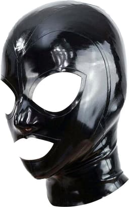 100% Latex Masker BDSM - Capuchon - Open mond - Ogen - Neusgaten - Rollenspel - Unisex - Extreme SM - Cosplay - MAAT S/M — thumbnail 3