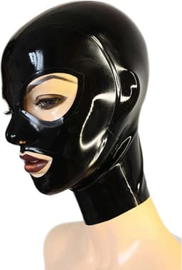 100% Latex Masker BDSM - Capuchon - Open mond - Ogen - Neusgaten - Rollenspel - Unisex - Extreme SM - Cosplay - MAAT L/XL — thumbnail 4