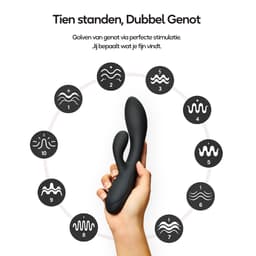 Eva® Nova - Rabbit Vibrator - Clitoris & G-spot Stimulatie - Verleidelijke Audio Verhalen - Fluisterstil & Discreet - Sex toys voor Vrouwen - Vibrators voor Koppels - Seksspeeltjes - Vibrators voor vrouwen - Cadeau voor vrouw - Obsidian Black — thumbnail 15