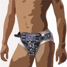 vscnovelty® Fetish - BSDM - Kuisheidsgordel voor heren, met rooster - PU leder — thumbnail 5