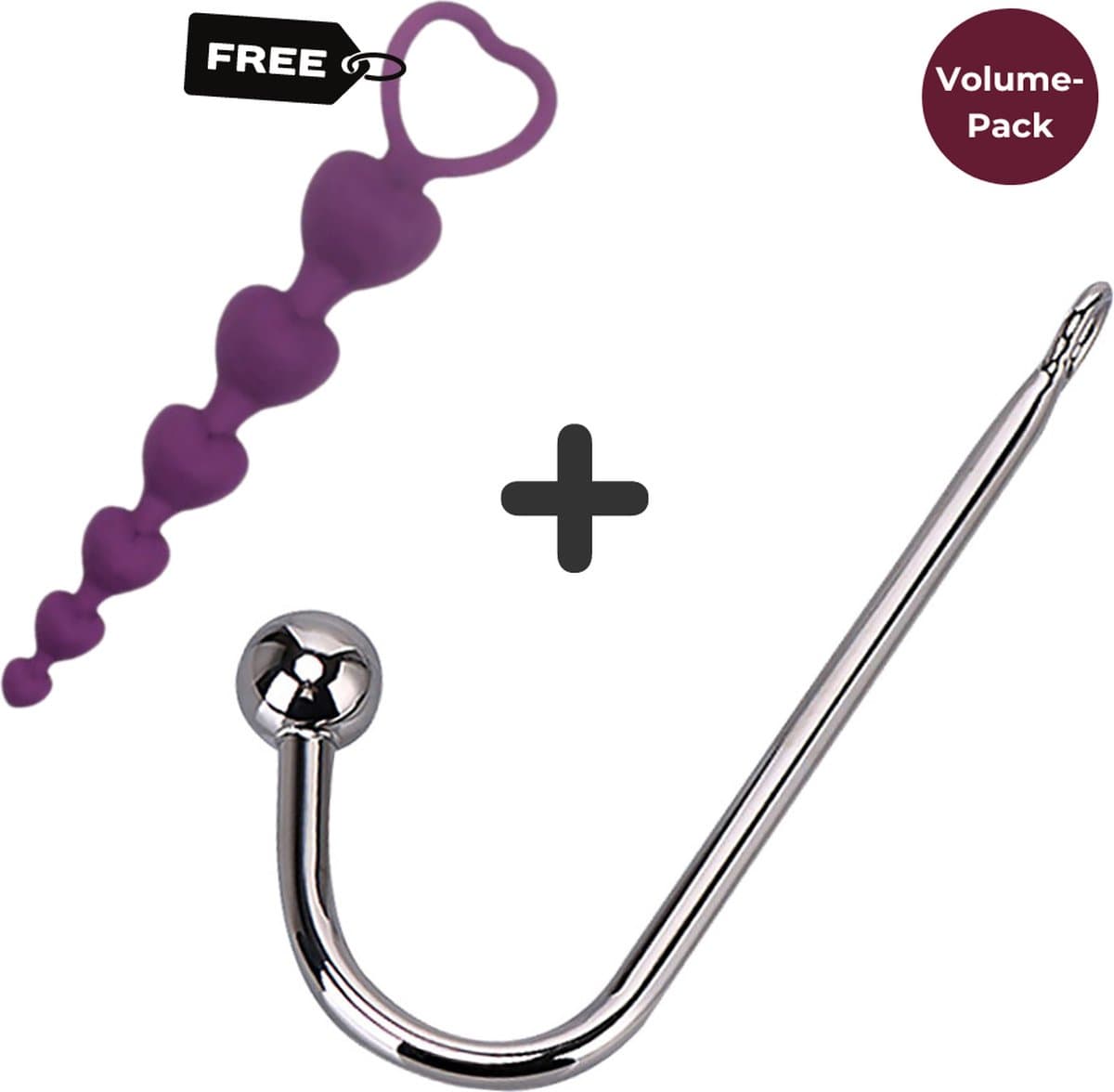 Anal Hook - Anaal Haak + GRATIS Anaal toy - Anal Beads - Anaal Dildo - Anale Speeltjes - g spot - DISCREET verpakt - Anale haak - Anal Plug - ∅ 30 mm bal - Toy - Kink - BDSM - Combi Pack — afbeelding 1
