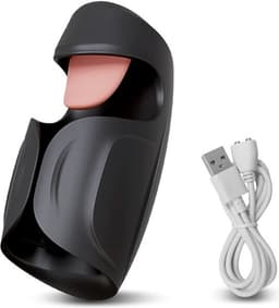 Automatische blowjob masturbator heren - Met realistische tong - Past om iedere penis - Penis stimulatie - Hevige orgasmes - 10 lik standen - 10 vibratiestanden — thumbnail 2
