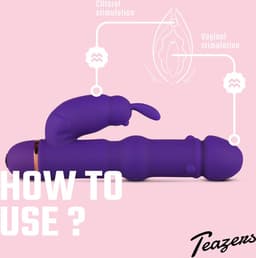 Teazers - Siliconen Rabbit Vibrator - Vibrators voor Vrouwen - Dildo - Vibrators - Tarzan Vibrator - Sex Toys - 20 Vibratiestanden - Sex Toys voor Vrouwen - Paars — thumbnail 9