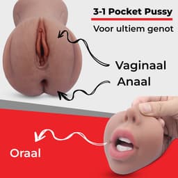 HappySexy Pocket Pussy 3 in 1 Masturbator - Inclusief Gratis Opbergzakje - Sex Toys Voor Mannen - Kuntkut Anaal Deepthroat Blowjob - Kunst Vagina Realistisch — thumbnail 7