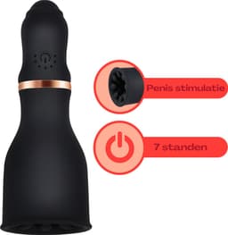 Cupitoys® Vibrerende penis vibrator - Zwart - 7 standen - Vibrators voor vrouwen en mannen - Sex toys voor vrouwen en mannen — thumbnail 5