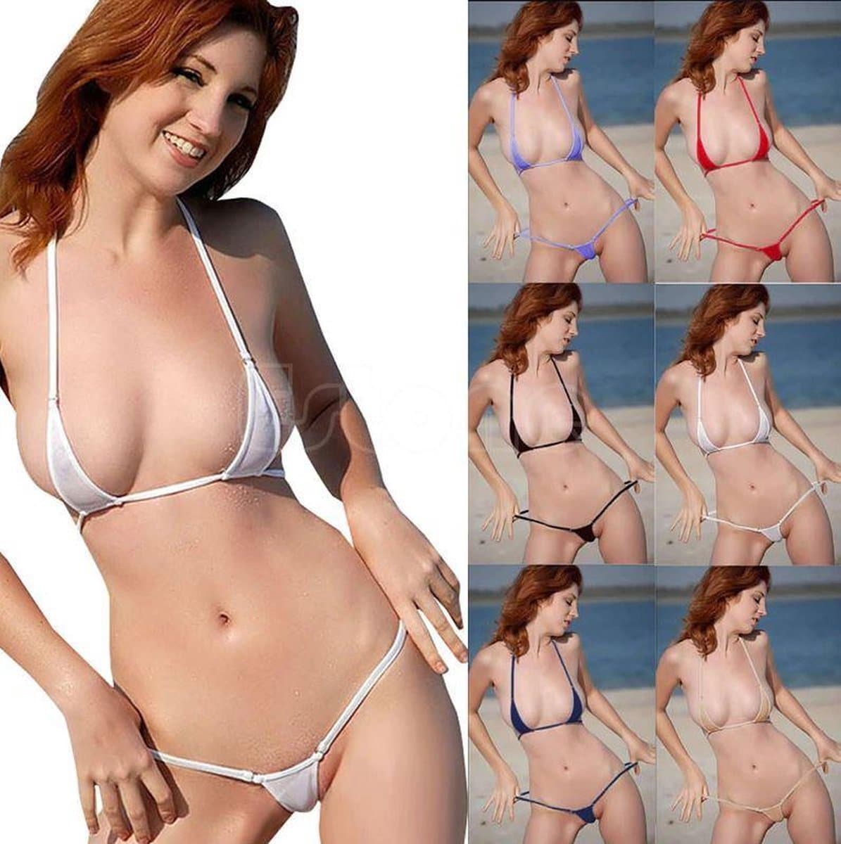 *** Sexy Micro Bikini Set - String - Badpak - Mini - Halter Top - Zomer, Zon en Vakantie - van Heble® *** — afbeelding 1