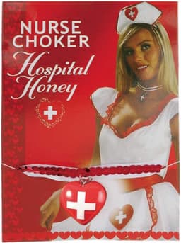 Fun Novelties - Halsband/ketting - Verpleegster - Rood/Wit - Met Hartje - One Size — thumbnail 1