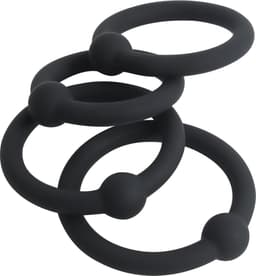 Banoch | Cockring set 11 delig | zwart siliconen en verstelbaar | diameter Ø 25/28/30/32/40/45/50 mm — thumbnail 6