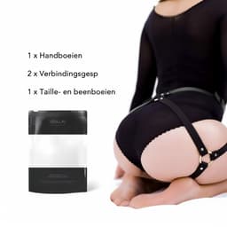 DOWO® - Body Bondage - Handboeien - Kleding Accessoires - Sexy Lingerie - Erotiek Riem - SM BDSM - PU Leer- Harnas Vrouwen - Handboeien - Sextoys voor vrouwen - Zwart — thumbnail 6
