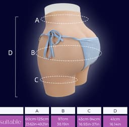 Siliconen vagina, siliconen billen- siliconen heupen- Vagina-broek-cosplay- travestie- crossdresser-bodysuit-big butt- 2850 gram — thumbnail 7