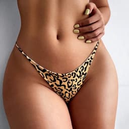 Sexy Katoenen Luipaard G-snaar voor Vrouwen | Naadloze T-back Thong met Lage Taille - Maat M | Damesondergoed & Lingerie Mode — thumbnail 3