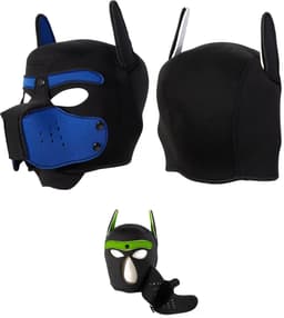 Honden Masker - Zwart & Blauw - Puppy Play - BDSM Roleplay & Cosplay - Unisex - Sex Speeltjes Toys - Erotiek - Bondage Masker - OneSize — thumbnail 2