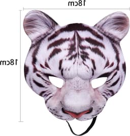 Realistisch Geprint Halve Masker voor Dierenkostuum, Tijger Masker voor Halloween, Carnaval, Feest, Cosplay en Verkleedpartijen — thumbnail 3