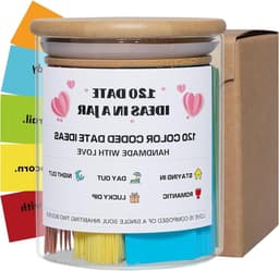 Date Ideeën Jar - Koppels Activiteiten - Romantische Avonden - Kleurgecodeerde Thema's - 8.4 x 8.4 x 10.4 cm - Meerkleurig — thumbnail 1