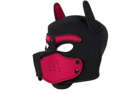 Fixxx - Hondenmasker - Puppy Hood - Zwart/Roze