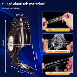 Daity Cockring - Vibrerend - G-Spot - Penis Sleeve - Waterdicht - Sex Toys voor Koppels - Perineum Stimulatie - Zwart — thumbnail 2