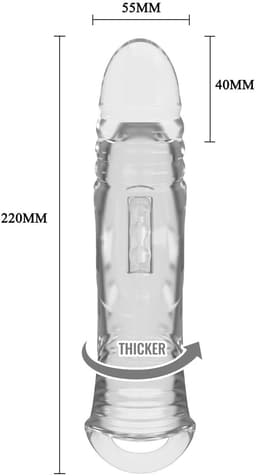 Power Escorts Penis Sleeve Extender 22 cm - Transparant - Verlenging & Verdikking — thumbnail 3