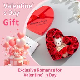 10 Geconserveerde Rozen en Pluchebeer Cadeauset voor Romantische Gelegenheden — thumbnail 4