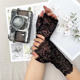 Lace Handschoenen - Bloemen Kant - Feestelijke Accessoires - Vingerloos Ontwerp - Pols Lengte - Meerdere Kleuren — thumbnail 2
