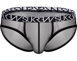 SUKREW Sheer Low-rise Brief Underground Black - MAAT S - Erotisch Heren Ondergoed - Slip voor Man - Sexy mannen Slip