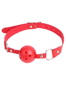 Zeloria Ball Gag – Verstelbare Mouth Gag Met Ademopeningen – BDSM Accessoire – Rood — thumbnail 1