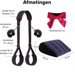 Zwoele Prikkels® Bondage Set – Luxe BDSM Set met Handboeien, Sekskussen, Blinddoek & Verstelbaar Harnas – Voor Vastbinden, Rollenspel en Meer Spanning – BDSM starter kit - Sextoys voor Koppels & Beginners — thumbnail 5