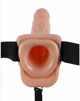 Pipedream - Fetish Fantasy - Hollow Strap-On with Balls - 9 Inch - Skin — thumbnail 2