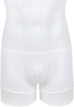 Witte Visnet Boxershort Heren – Sexy Transparant Herenondergoed – Maat S/M — thumbnail 4