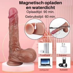 Stotende Dildo – Prostaat Stimulator - Neukmachine voor Mannen Met 9 Stuwende en Vibrerende modussen - Dildo Mannen Anaal Vibrerende - Bewegende Dildo - Sexmachine Dildo - Prostaat Vibrator Mannen Stotend - Dildo Anaal Groot – 100% Waterdicht — thumbnail 3