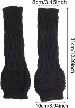 Allecto plus - Lange gebreide armwarmers voor dames, vingerloze handschoenen met duimgat. — thumbnail 7