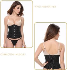 Dames satijnen corset bustier taille trainer plus size body shaper — thumbnail 5