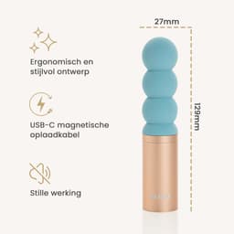 Be Mine Triple Temptation – Vibrator - Clitoris Stimulator - Vibrator voor Vrouwen - Sex Toys voor Mannen - Sex Toys voor Vrouwen - Sex Toys voor Koppels - 5 standen - USB-C - IPX7 - Powder Blue — thumbnail 2